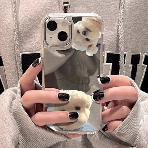 Makeup mirror phone case mirror surface phone protector case suitable for Apple 14 colorful border phone case Apple case