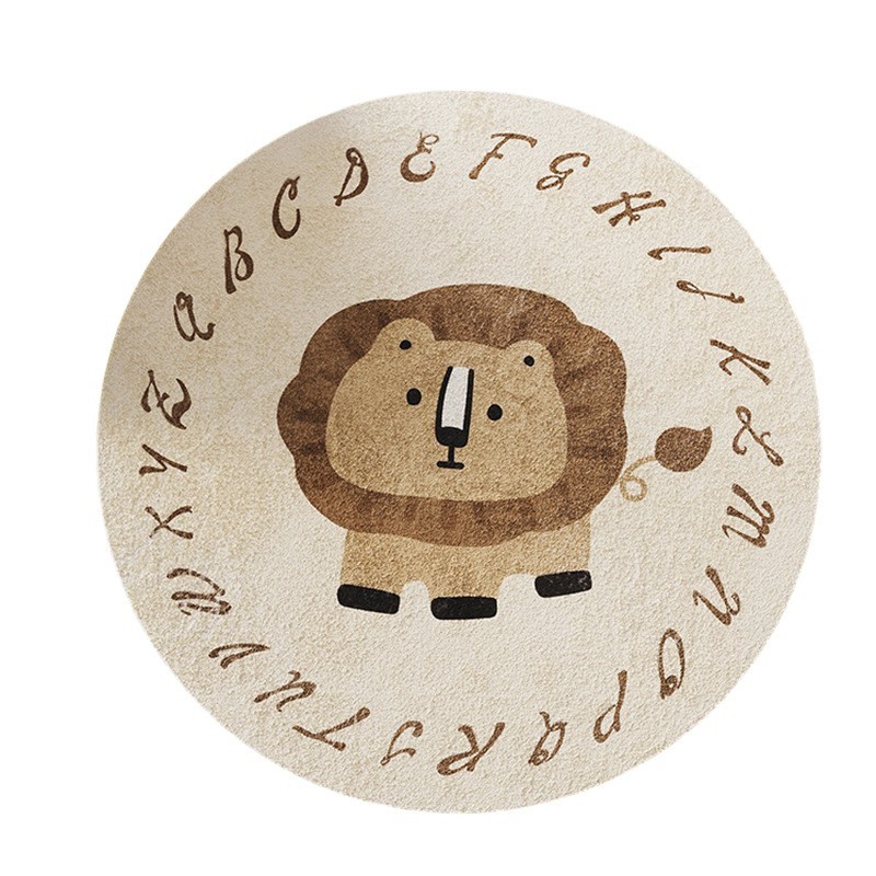 Círculos animados alfombras de habitación de niños adornos dormitorios alfombras de cama cojín de escalada redonda gruesa esterilla de estudio de niñas frotar