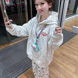 特刺绣+华棉复合牛奶丝克特大码斤波点女卫衣