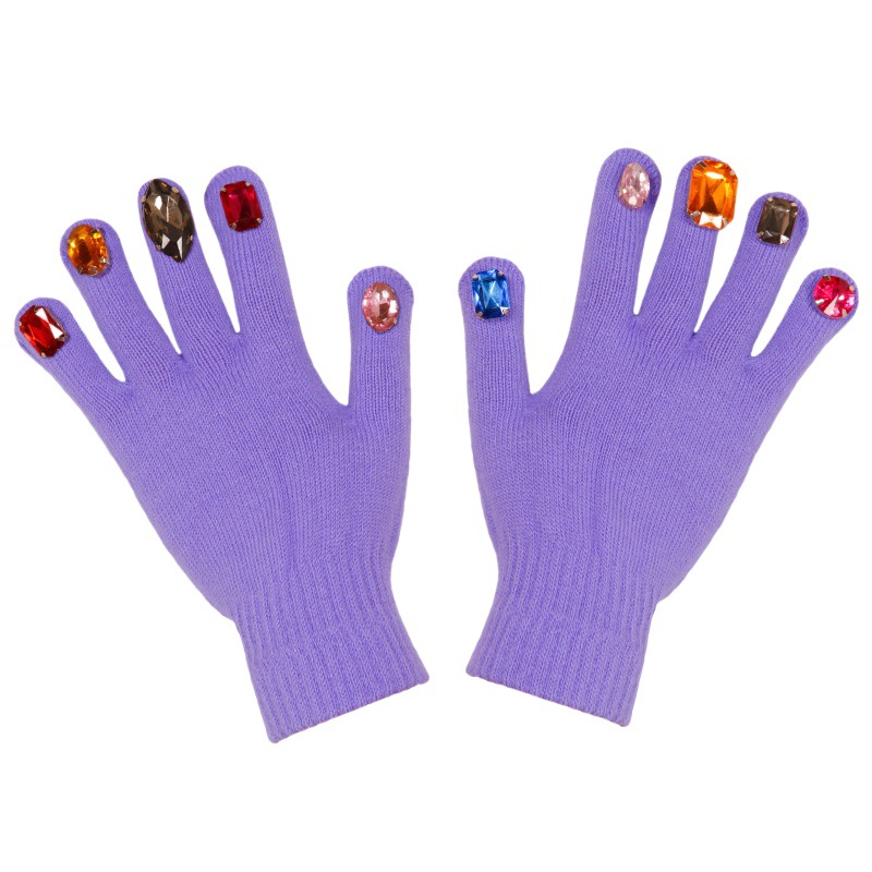 Autumn and Winter Gemstone Thanos Gloves, Warm and Stylish, Creative Winter Colorful Diamond Knitted Trendy Nail Art Cycling Gloves