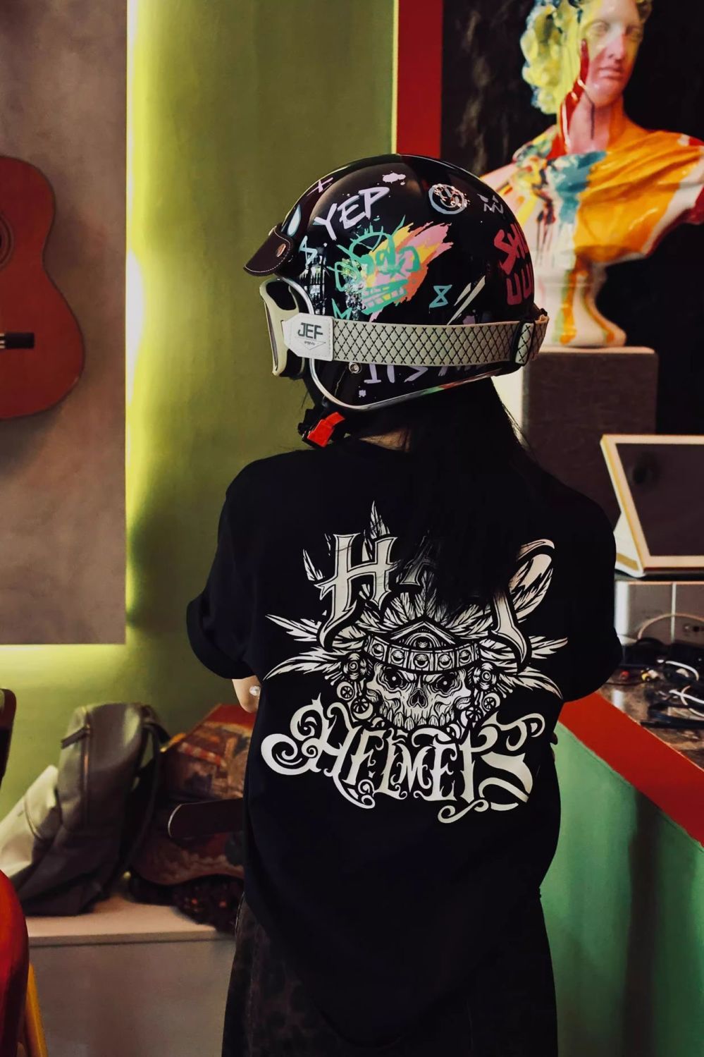 Taiwan JEF Retro 3/4 Motorcycle Helmet Men Women 3C