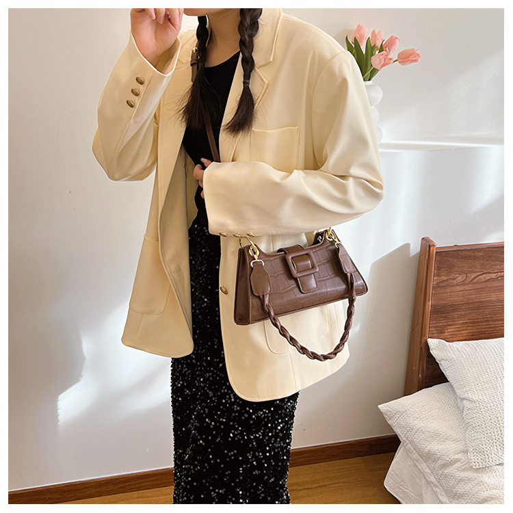 Women's Fashionable Armpit Bag in Stone Brown