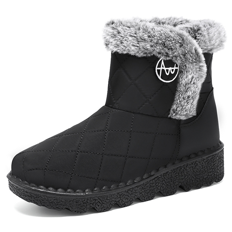 Zapatos de algodón de invierno para mujer, envío transfronterizo, botas de poliuretano para mujer, botas de nieve con forro polar y engrosadas, botas cálidas, botas de algodón a prueba de frío.