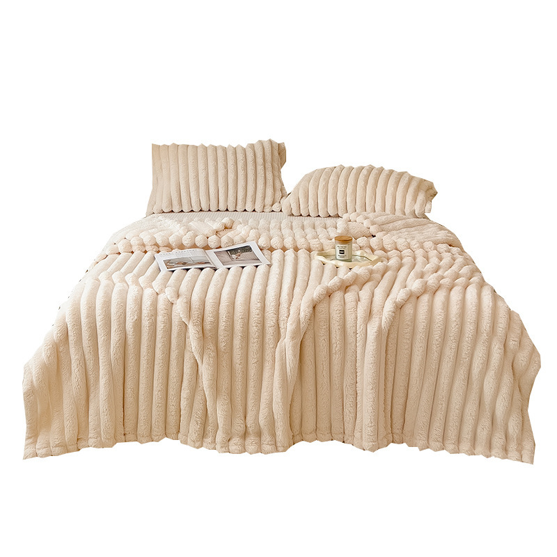 Comercio exterior transfronterizo conejo peluche mantas gruesas de invierno cálidas sopa de franela manta de regalo de lana de coral manta