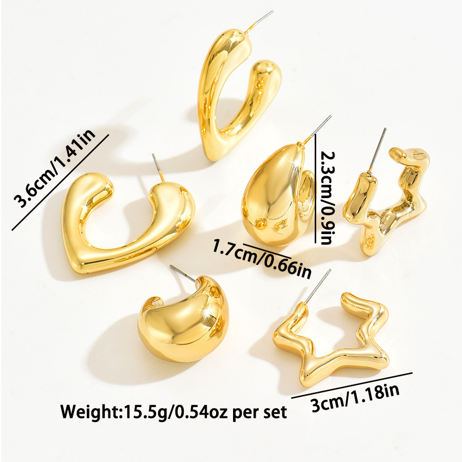 C Shape, U Shape, Water Droplets Pattern 1 Set Modern Style Classic Style C Shape U Shape Water Droplets Plating Arylic Earrings Ear Studs