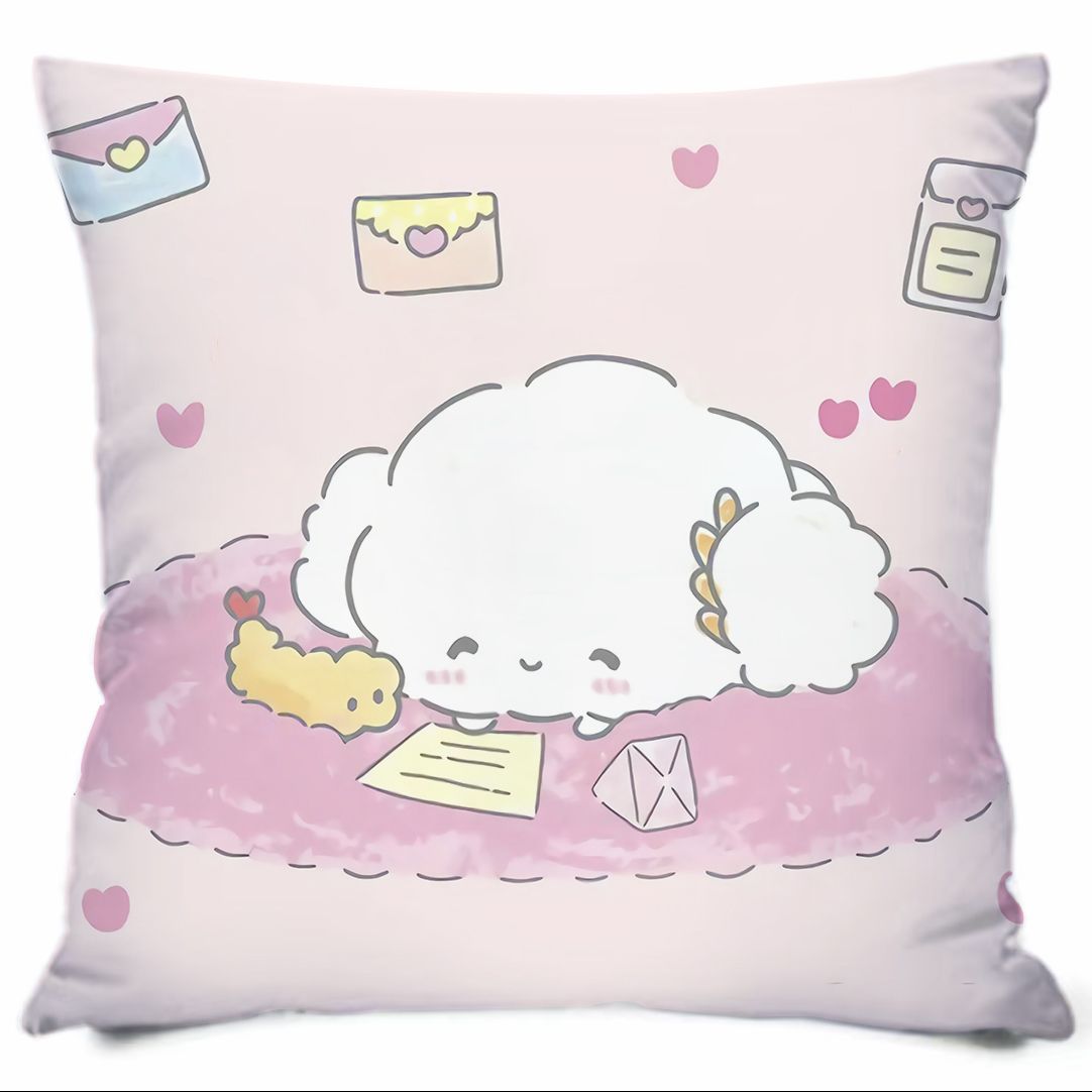 Almohada con estampado de dibujos animados de Sanrio, linda almohada de sofá para dormitorio, cojín de cabecera, cojín de asiento con soporte lumbar para coche