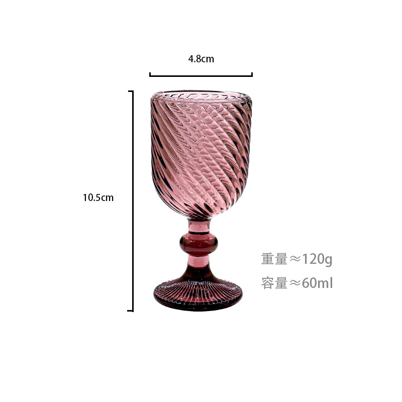 Gran por mayor transfronterizo vintage relieve tazas de vino de vidrio de colores tazas de vino de boda una taza de vino grueso una taza o dos tazas image 21