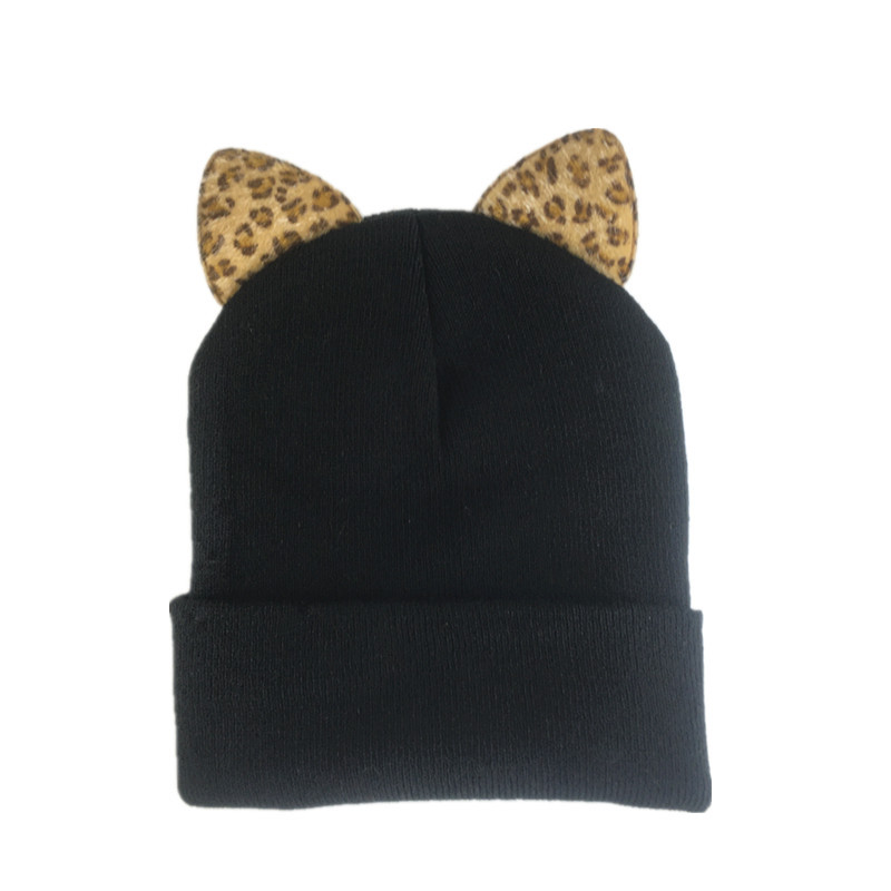 Cappello lavorato a maglia con stampa leopardata unisex Wind, autunno e inverno, per coppie maschili e femminili, cappello termico da esterno, cappello di lana, cappello freddo_voghion.com