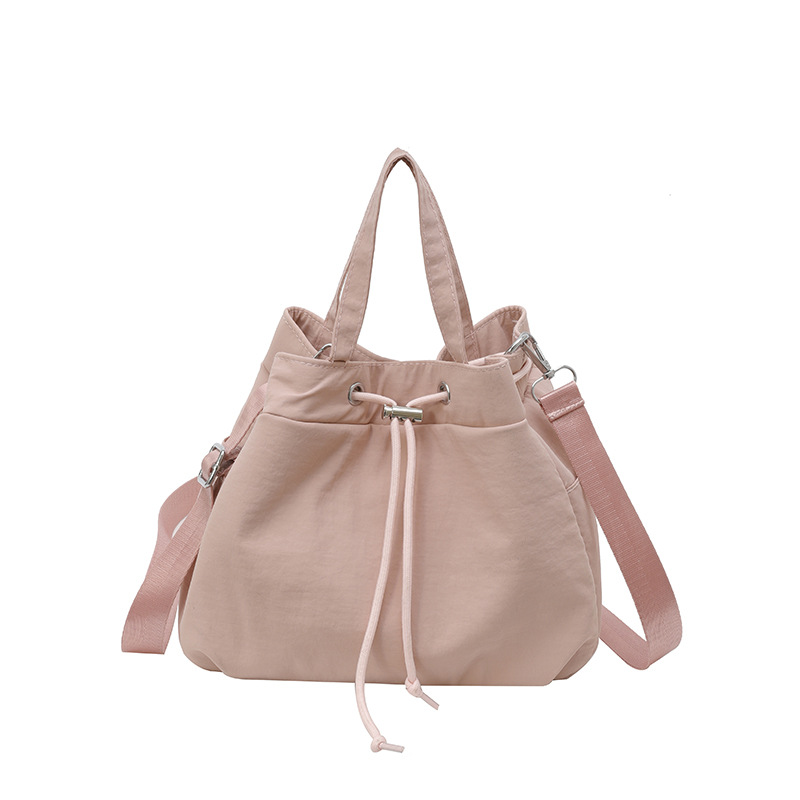 Cross-Border Retro Niche Nylon Bucket Bag For Women, Lightweight Korean Style Versatile Casual Shoulder Bag For Commuting - Thumbnail 5
