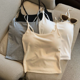 Pure Desire Hot Girl Internal and External Wear Sexy Slim Girl Chest Wrap Underwear Summer Slim Camisole with Breast Pads for Women