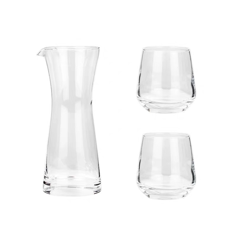 Juego de café de un solo producto de estilo japonés, café con leche, exquisito, transparente, simple, resistente al calor, taza de vidrio pequeña, olla para compartir café