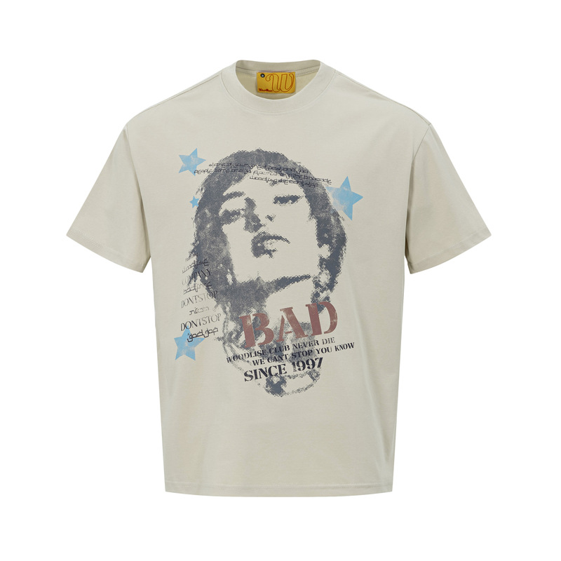 Wt623 American Street Style Neutral High-End Summer Creative Painting Character Design Men's Loose Short-Sleeved T-Shirt Wt623 American Street Style Neutral High-End Summer Creative Painting Character Design Men's Loose Short-Sleeved T-Shirt