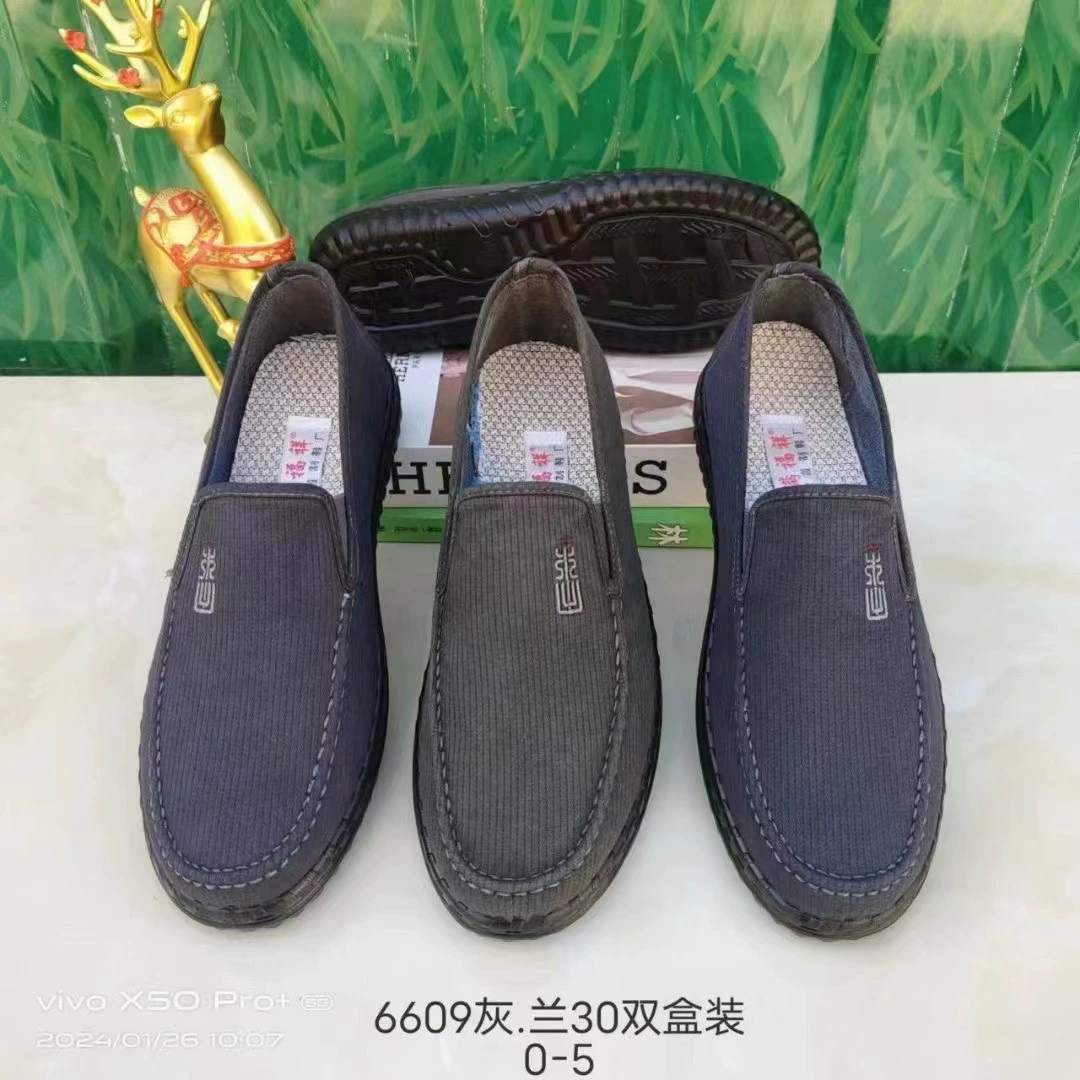 Новые полиуретановые сверхлегкие джинсовые мужские одиночные туфли, выстиранная подошва, Мужская парусиновая обувь Four Seasons, повседневная обувь из старой Пекинской ткани оптом