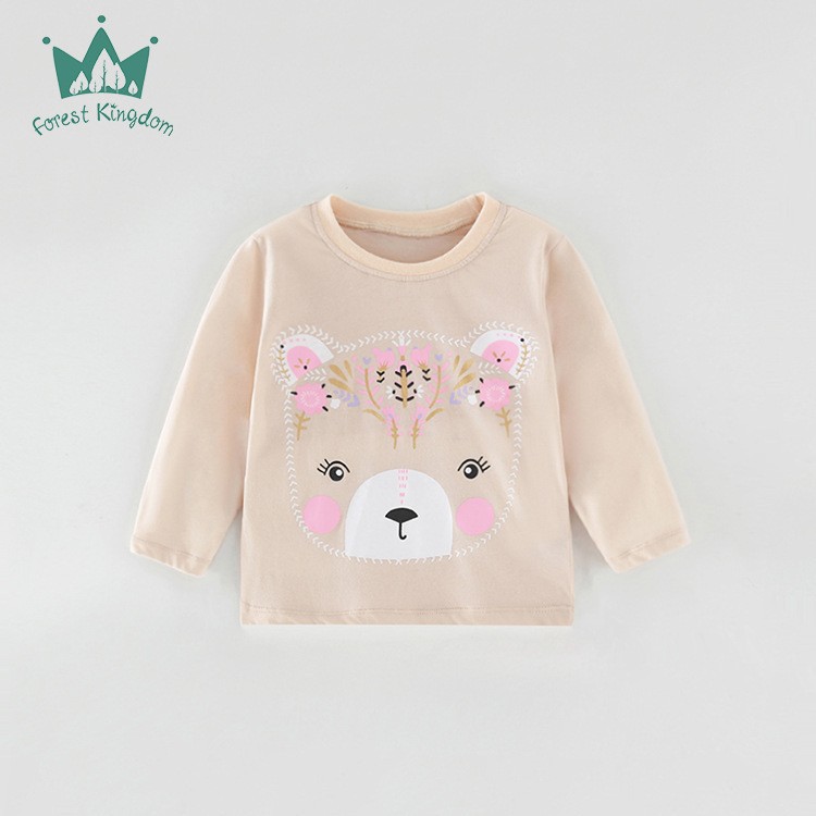 Algodón puro Otoño Nueva Camiseta de manga larga para niñas camisa de fondo para niños Top delgado para niños Envío de ropa para niños europeos y americanos