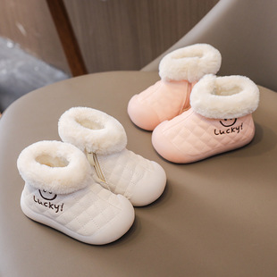 Toddler shoes baby girl cotton shoes 011 year old children's shoes snow boots soft bottom baby shoes autumn and winter two cotton small short boots
