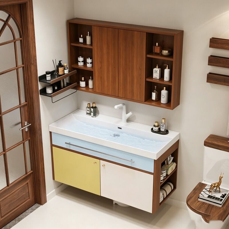 Second-Hand Bauhaus Bathroom Cabinet, Feng Shui Mirror Cabinet, Bathroom Cabinet with Integrated Ceramic Basin, Robot Vacuum Bathroom Cabinet Second-Hand Bauhaus Bathroom Cabinet, Feng Shui Mirror Cabinet, Bathroom Cabinet with Integrated Ceramic Basin, Robot Vacuum Bathroom Cabinet