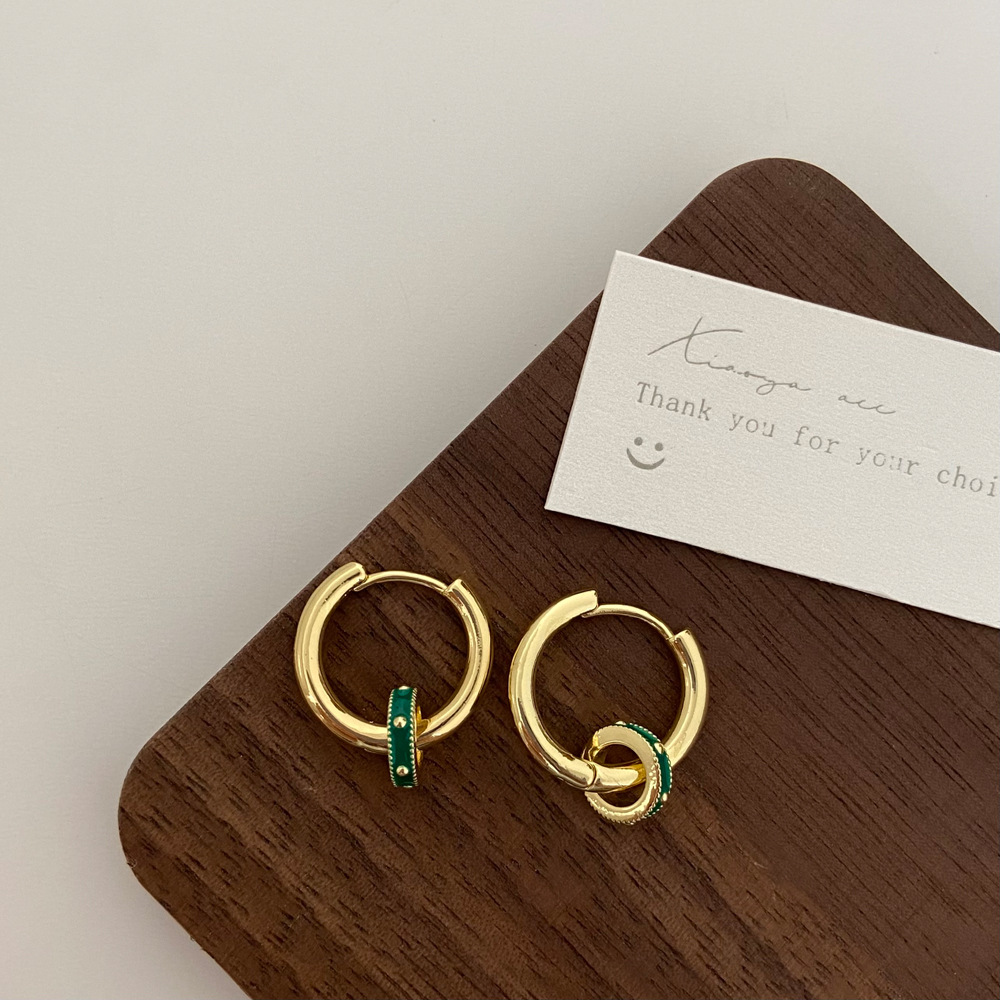 Women's Gender Simple Style Round Copper Plating Gold Plated Earrings Necklace