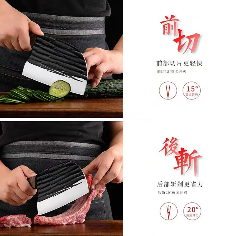 Stainless Steel Kitchen Kitchen Kitchen Kitchen Kitchen Kitchen Kitchen Black Fish Head cuts two knife cut vegetables and cut meat handmade