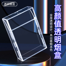 7008男士二十只装透明ABS塑料烟盒下滑自动弹盖 经典商务小礼品