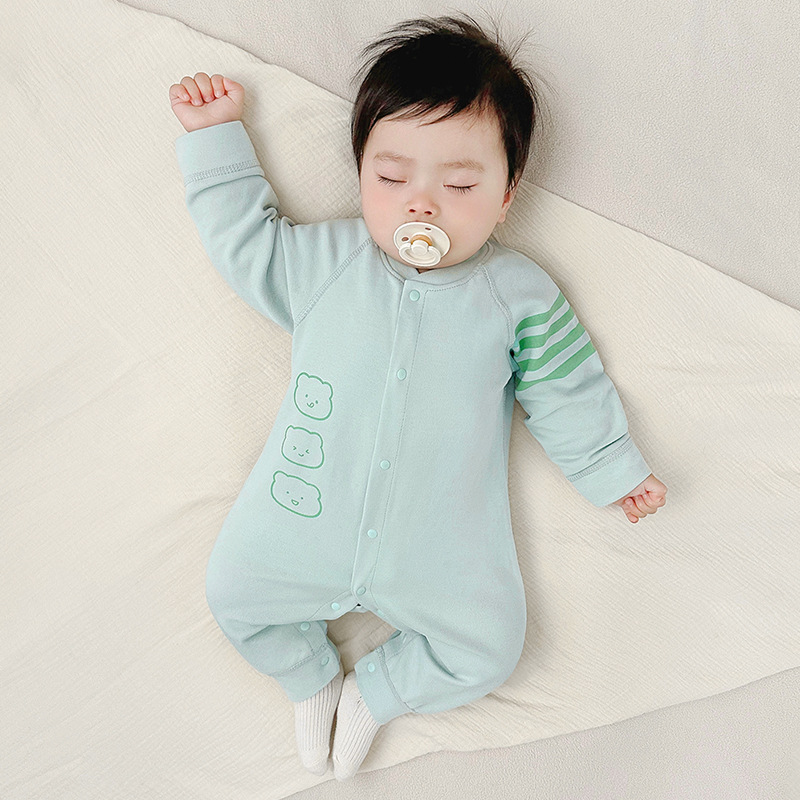 Ropa de bebé de una pieza, primavera y otoño, ropa de recién nacido, hombres y mujeres, ropa de gatear, pijamas, mameluco para bebés