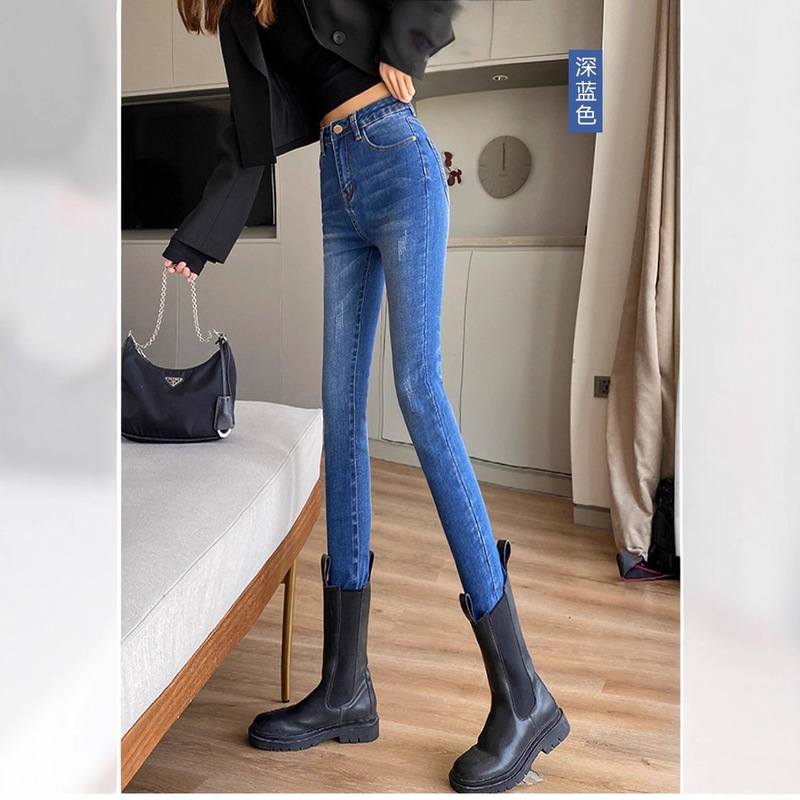 Black High-Waisted Skinny Jeans for Women, Slim Fit, Fleece-Lined, New Autumn/Winter 2026 Style, Suitable for Petite Sizes Black High-Waisted Skinny Jeans for Women, Slim Fit, Fleece-Lined, New Autumn/Winter 2026 Style, Suitable for Petite Sizes
