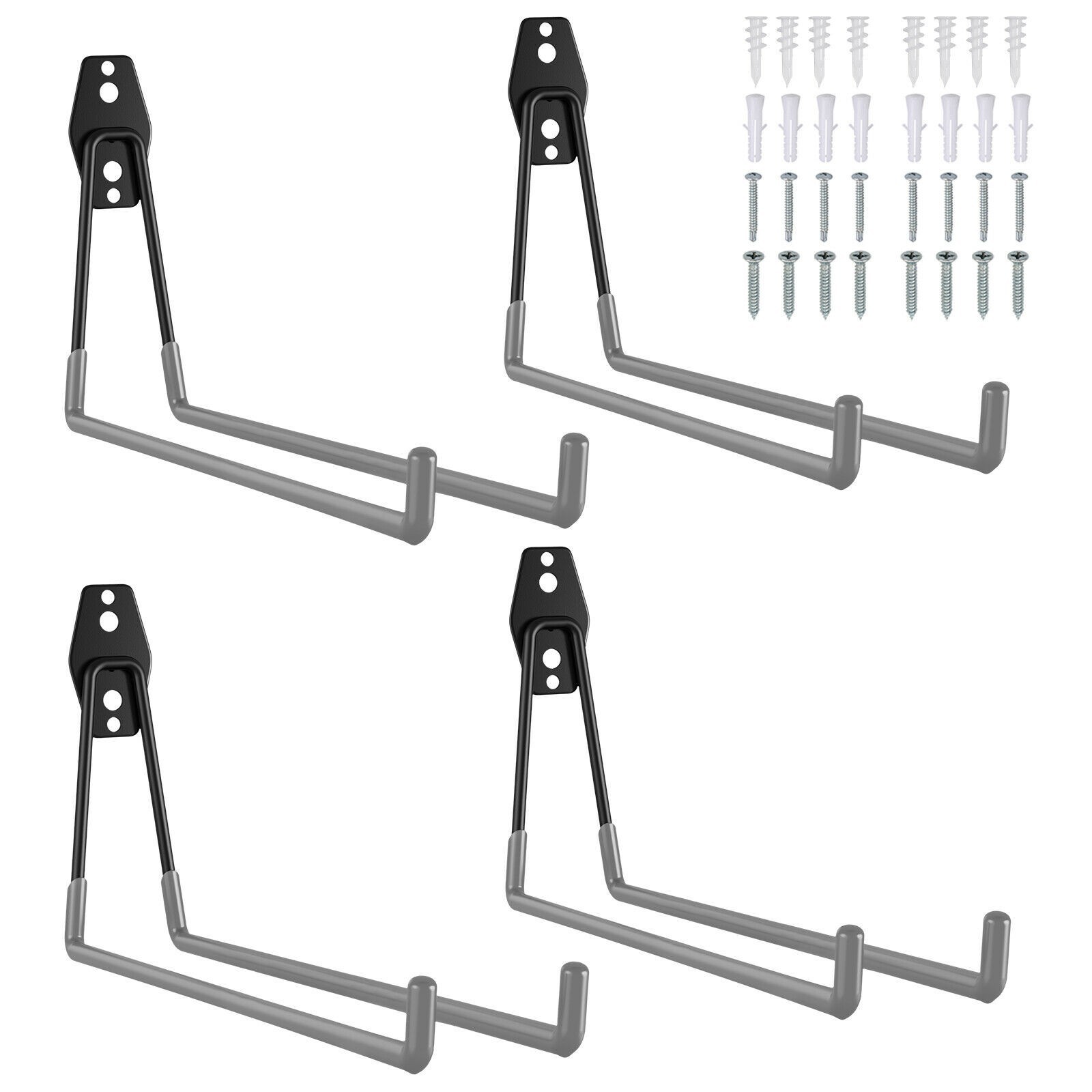 钢制车库存储实用双挂钩收纳器重型壁挂工具支架自行车墙壁挂钩