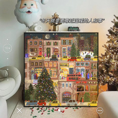 聖誕冬燈客廳裝飾畫ins風臥室床頭掛畫小眾藝術文藝溫馨落地擺畫