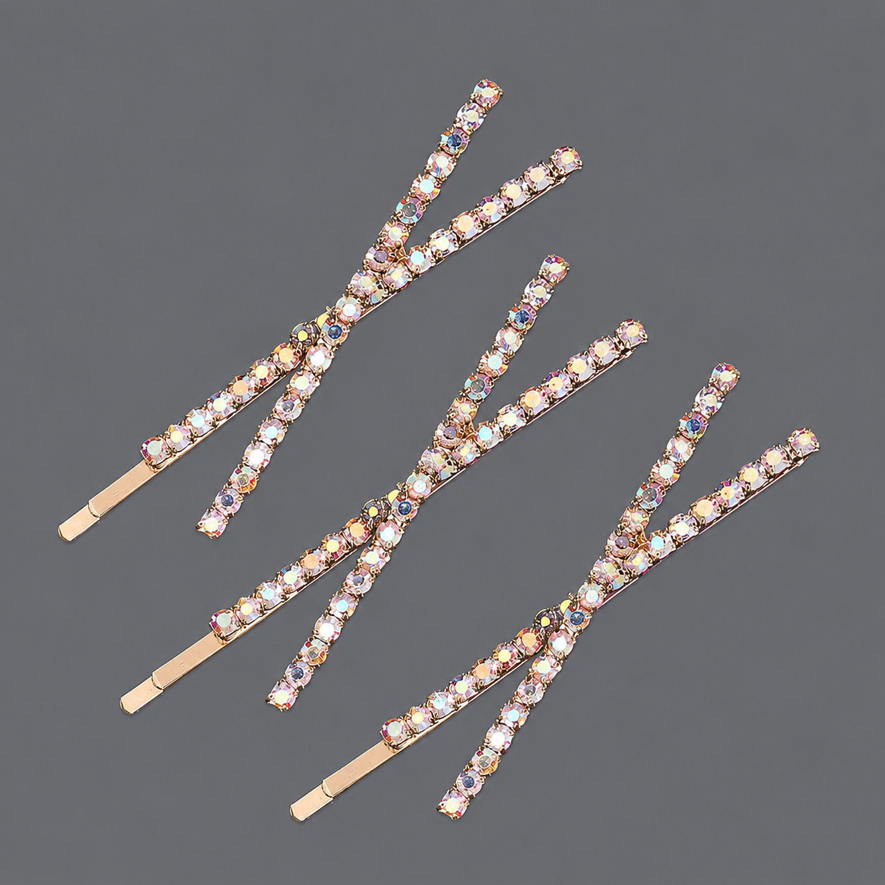 Horquilla de zirconio de lujo ligero europeo y americano con incrustaciones de diamantes, pinza de pelo de alta gama para mujer, suministro mayorista transfronterizo directo de fábrica.