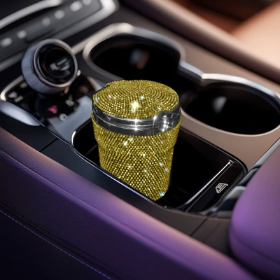 Creative and Personalized, with Cover, Car ashtray - champagne-color