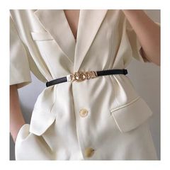 ins Korean style chain buckle adjustable thin belt women's decorative dress shirt fashion slimming small belt