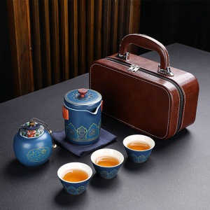 茶具全套快客杯一壶三杯陶瓷户外便携式旅行茶具功夫茶具套装批发