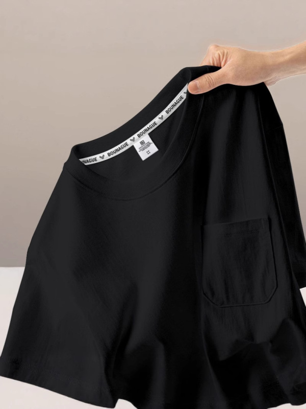 ヘビーポケット半袖Tシャツ男女兼用夏新作日本製レトロシンプル白Tカジュアルトップスボトリングシャツ|undefined