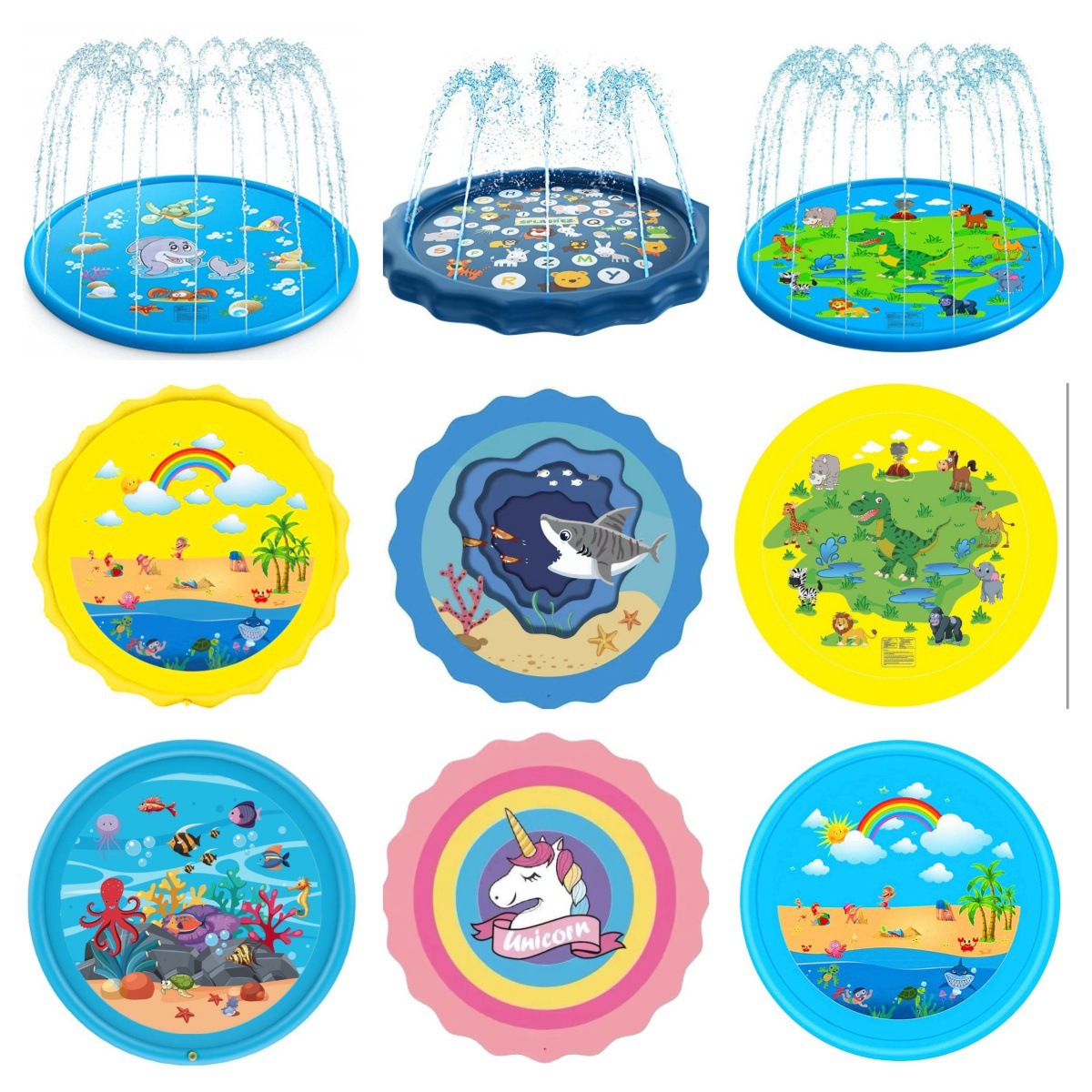 Niños al aire libre de agua de césped de agua