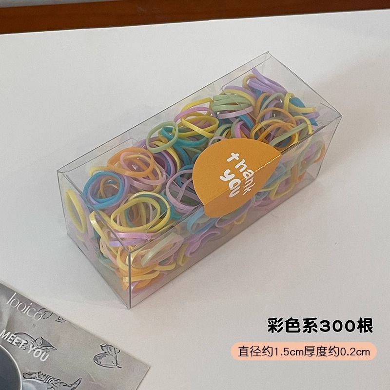 Desechable pequeña banda de goma colorida de las mujeres pequeña cubierta de cuero lazo de pelo cuerda de pelo no duele el pelo alto elástico banda de pelo de los niños tocado