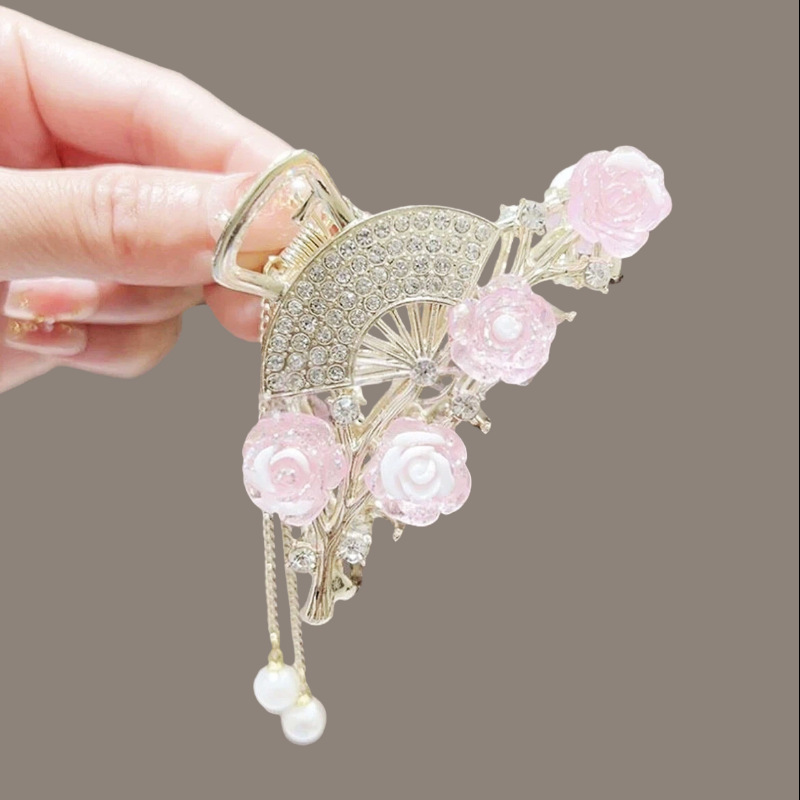 핑크 부채꼴 큐빅 태슬