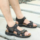 Summer Sandals Men's Thick Bottom Open Toe Top Layer Cowhide Men's Beach Shoes Soft Bottom Fashionable Large Size Outdoor Casual Shoes