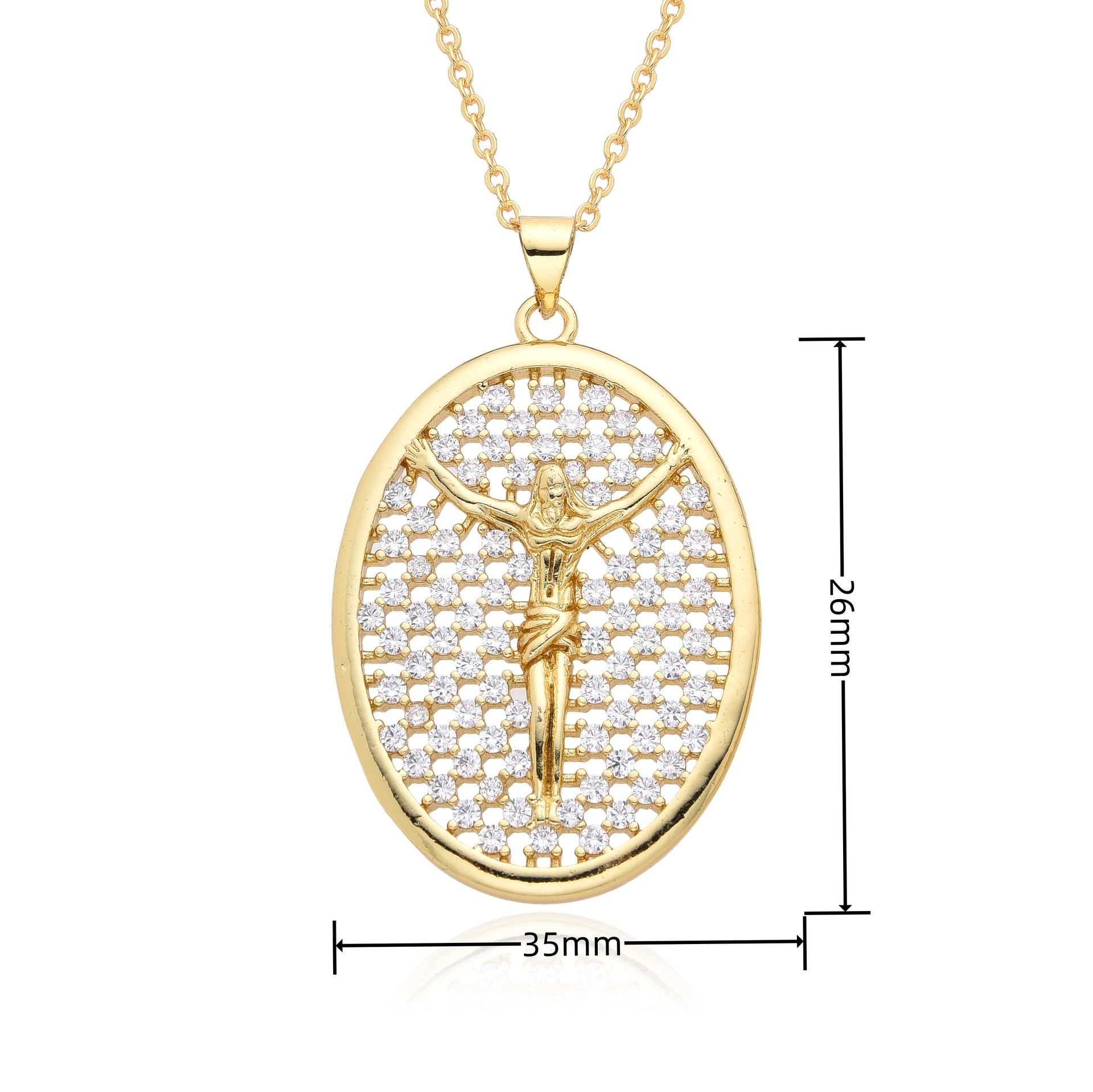 Copper Retro Geometric Plating Inlay Zircon Pendant Necklace display picture 1