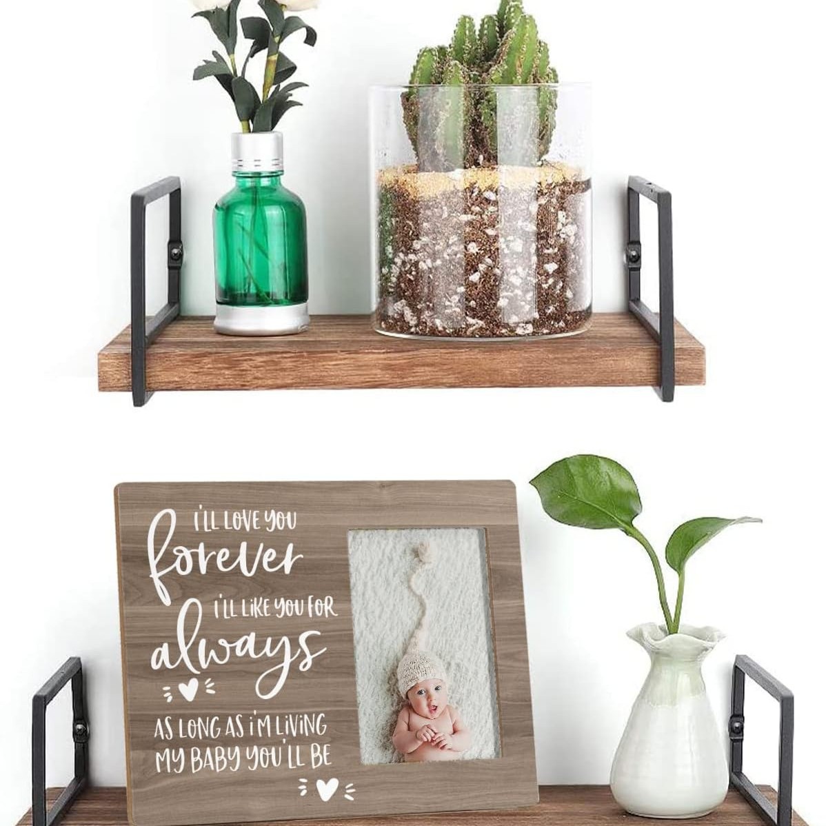 Marco de fotos de madera popular de madera decoración bebé marco de fotos conmemorativo colgando marco de fotos vertical