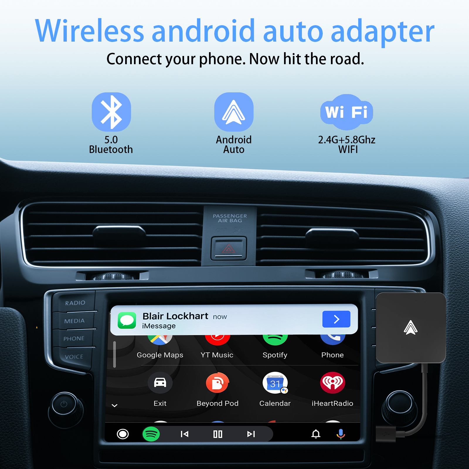 Caja de navegación inteligente con Android Auto y CarPlay inalámbrico, sistema de interconexión para coche