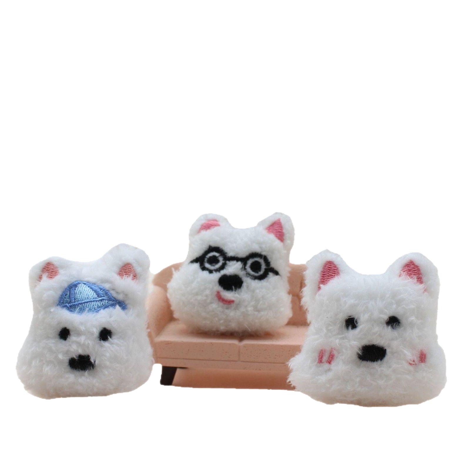 Cartoon Internet Popular West Highland Glasses Dog Accessories Cute Plush Bib Dog Bag Decoration Brooch Doll Pendant