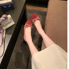 葡萄妈同款复古蝴蝶结浅口芭蕾单鞋女2025新款圆头平底奶奶鞋单鞋