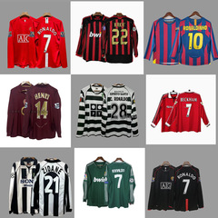 レトロなユニフォーム長袖サッカー服ベッカムジダネメッシCロナウドクラシック国家ユニフォームシャツ