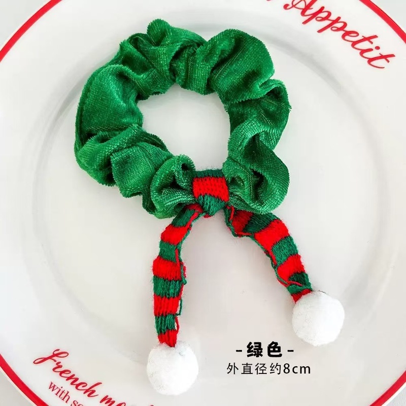圣诞节发圈发饰卡通小鹿节日氛围跨境编织发绳大肠装扮可爱头饰|undefined