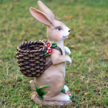 花园装饰 庭院摆件创意工艺礼品装饰摆件 树脂动物卡通兔子摆件设