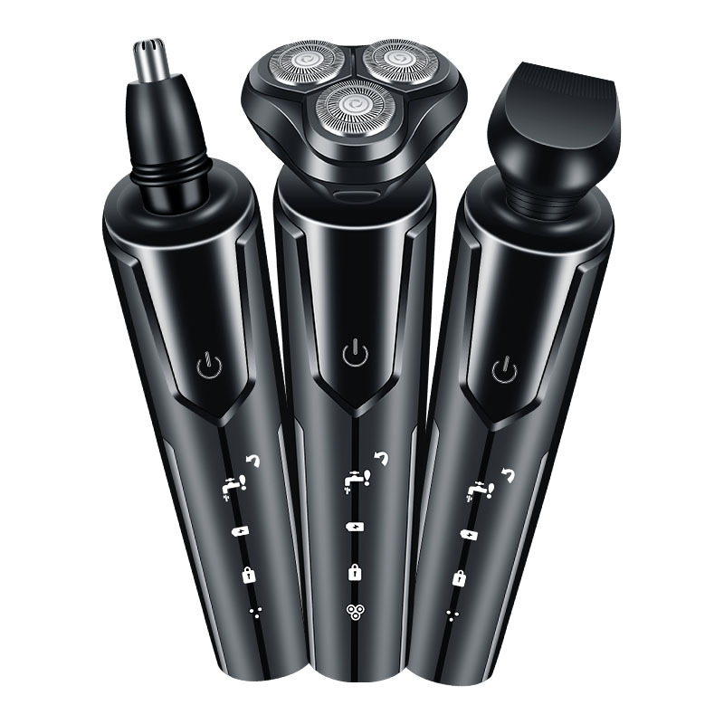 Afeitadora eléctrica recargable tres en uno Lingke 988, de tres cuchillas flotantes, para hombres, inalámbrica, con conexión USB, popular en internet.