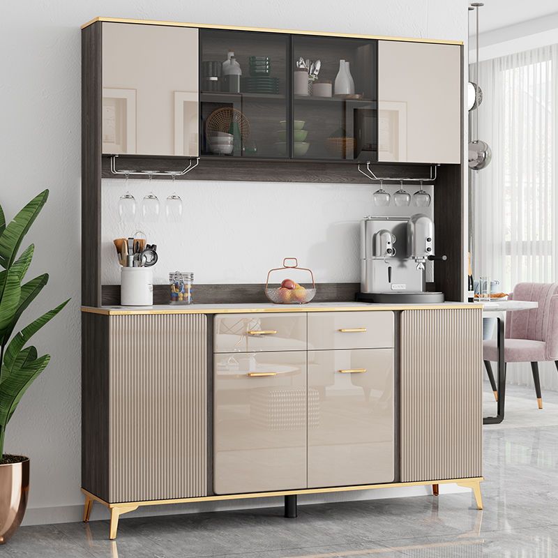 Light Luxury Ultra-Thin Sideboard Wine Cabinet Integrated High Cabinet Living Room Wall-Mounted Extremely Narrow Side Cabinet Modern Simple Tea Cabinet Cupboard