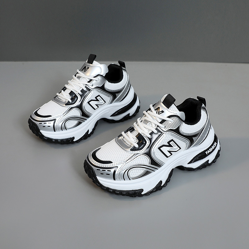 New Balance Official Authentic 2025 New Men's and Women's Sports Casual Shoes Thick-Soled Couple Style Dad Shoes
