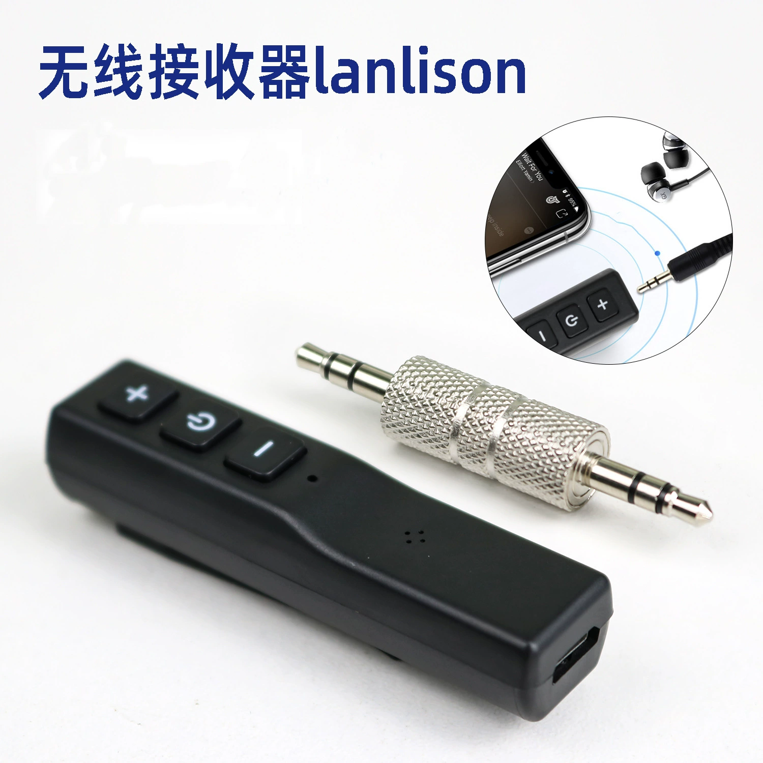 Bluetooth 5.3 receiver car AUX audio adapter headset 3.5 output low power consumption