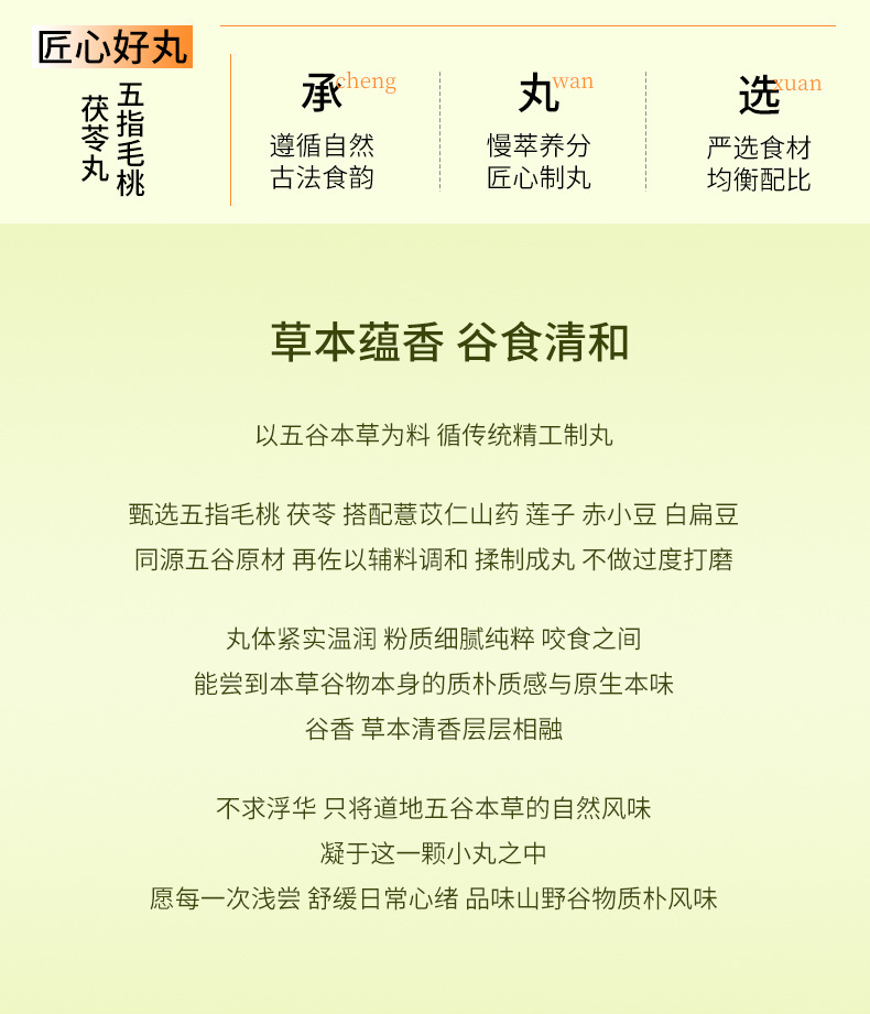 Five-Finger Fig Poria Herbal Pills Wuzhi Maotao Fuling Wan Traditional Botanical Wellness Supplement 108g overview