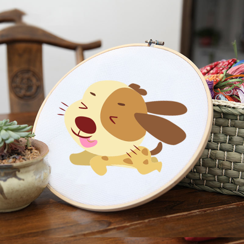 Jinhao bordado hecho a mano DIY material paquete principiante niños simple tela Cruz puntada grande colgante pintura 26cm